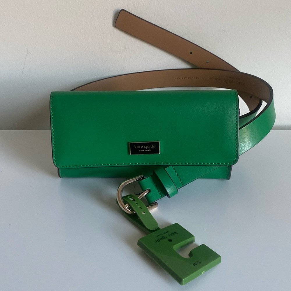Kate Spade Leather Belt Bag Size S/M Green NWT Minimalist Sophisticated Spring